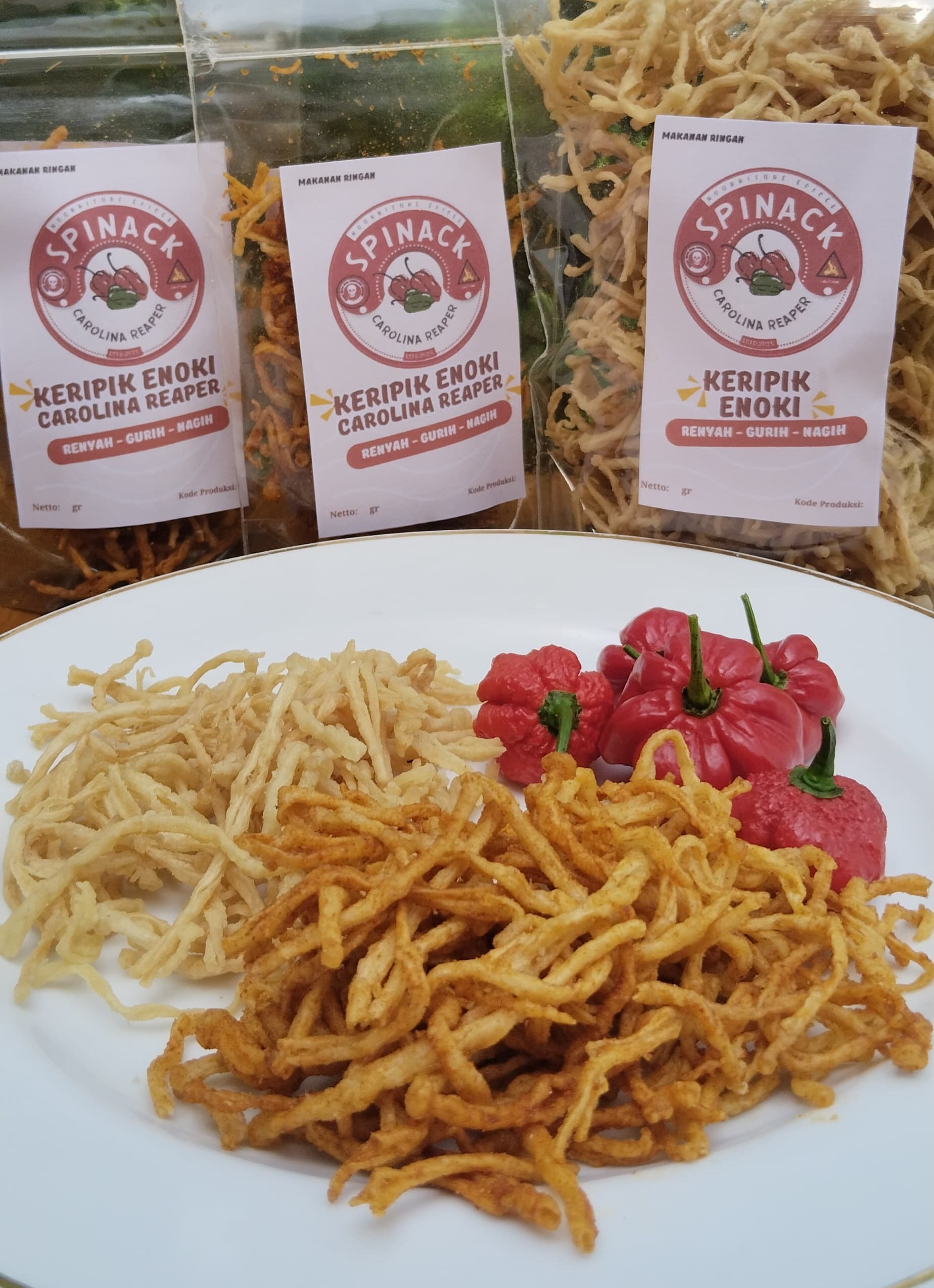 Keripik Enoki Carolina Reaper 